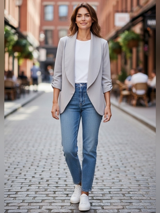 Aritzia Jackets & Blazers - Aritzia Wilfred Grey Chevalier Blazer Size 6